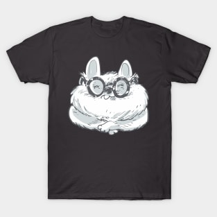 cute nerd cat cartoon T-Shirt